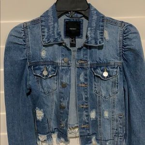 Distressed Jean Jacket, NEVER WORN!